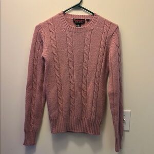Pink cable knit Outlander sweater 100% wool size Small